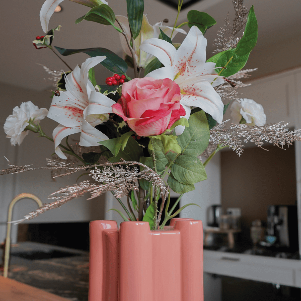 Zijdenboeket Silky Winter Glow - Afbeelding 2