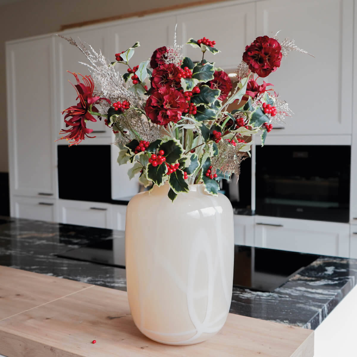 Zijdenboeket Silky Winter Rouge