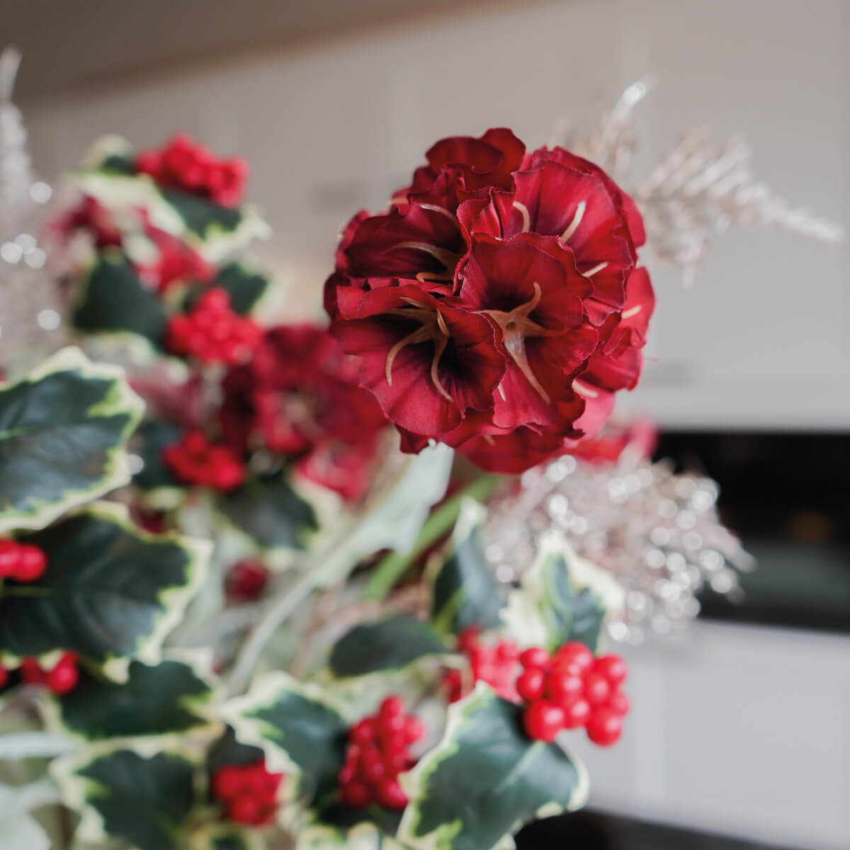 Zijdenboeket Silky Winter Rouge - Afbeelding 4